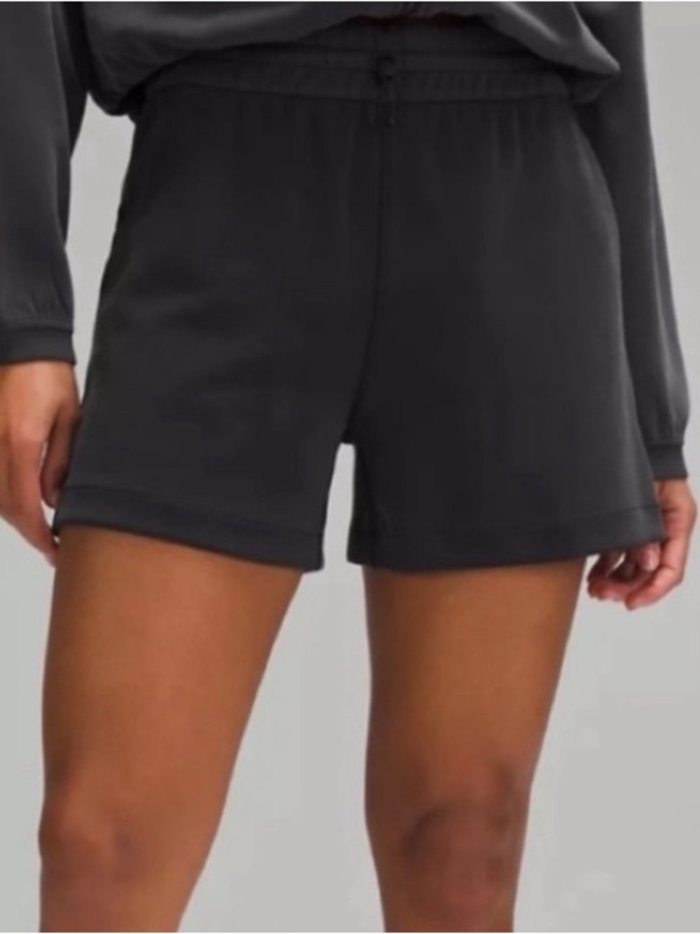 Lululemon Softstreame Black/Gray Athletic Shorts Size 4